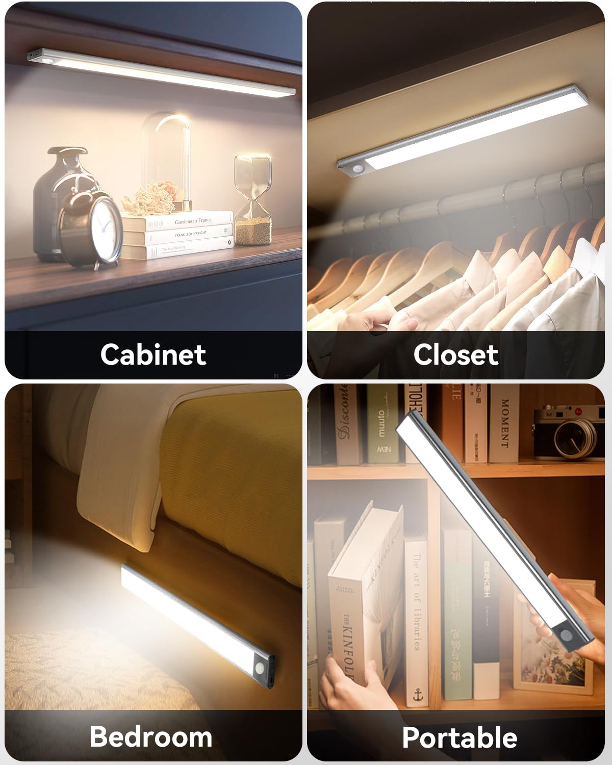 90 LED Under Cabinet Lights Motion Sensor,3 Color Temperature & Dimmable Clos...