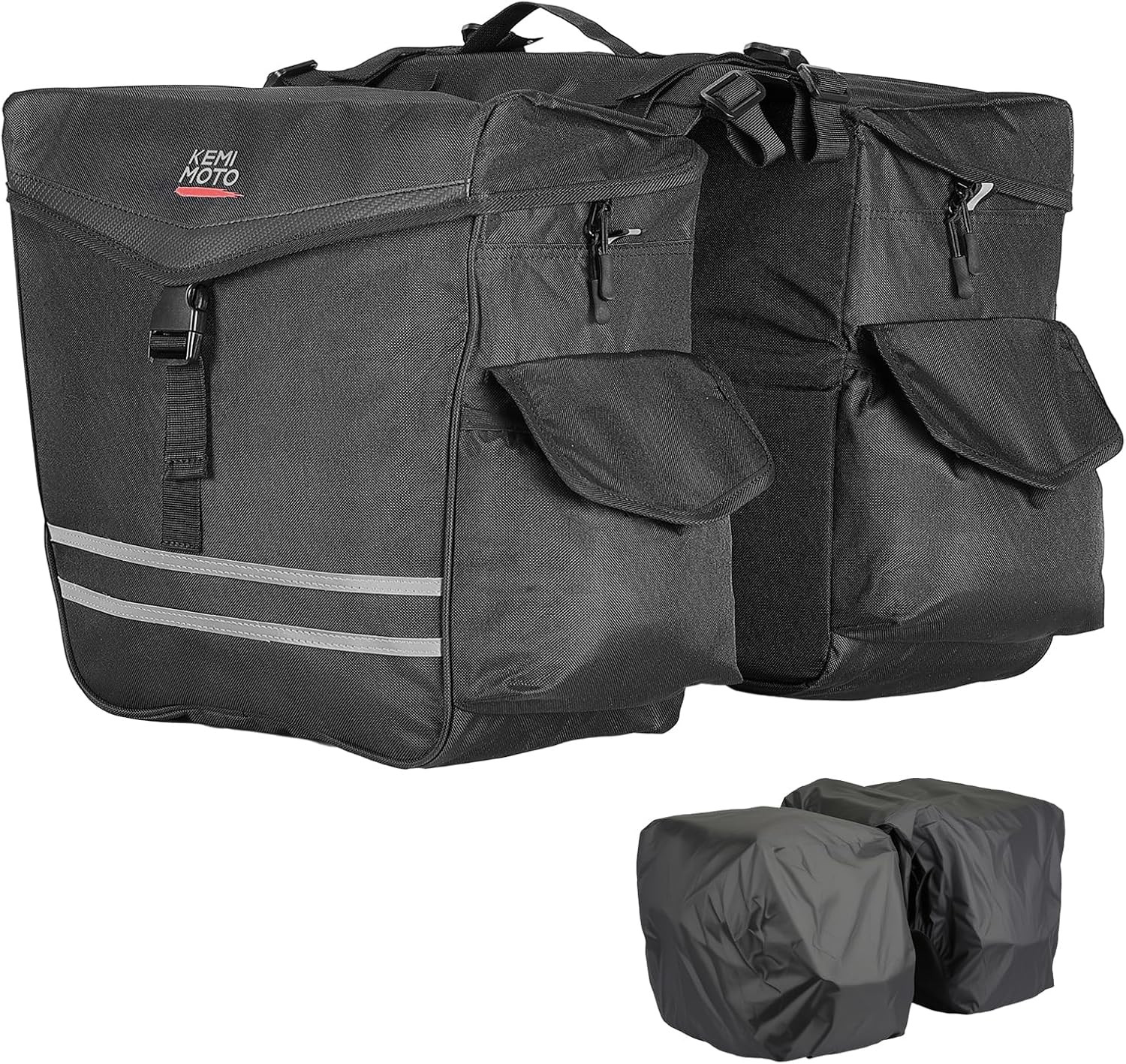 Panniers Bike Bags, 40L/50L Bicycle Saddle Bags with Waterproof Rain Cover for R