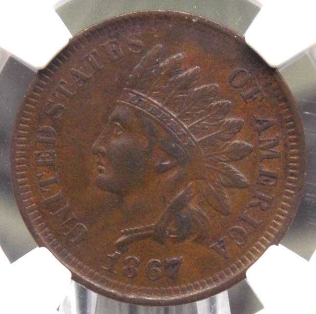 1867 Indian Head Cent Penny 1c NGC AU53 BN #006 About Uncirculated ECC&C, Inc.
