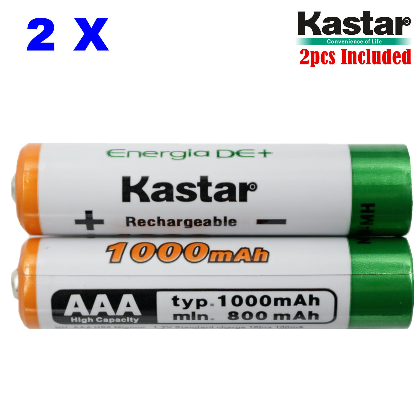 Kastar 2x Battery for Sennheiser RS 110, RS 120, RS 130, RS 160, RS 170, RS 180