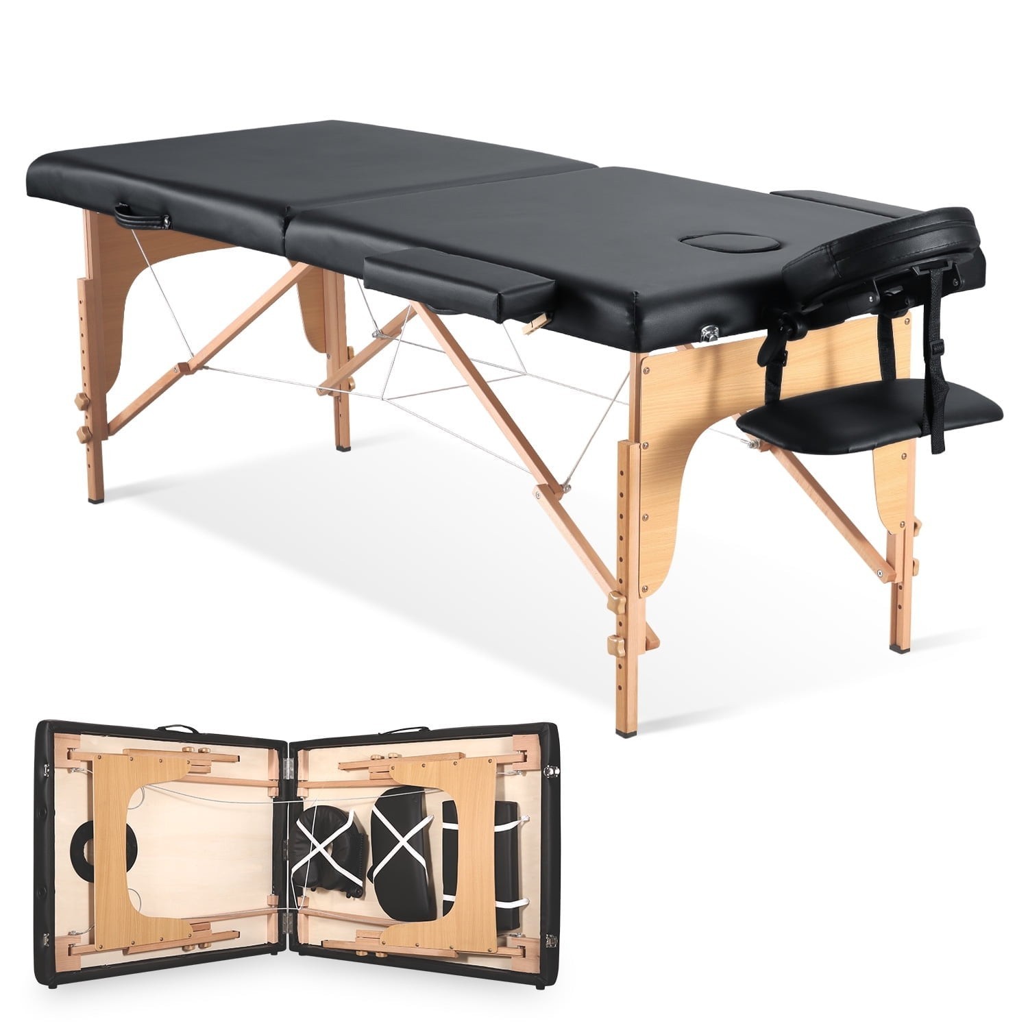 Portable Massage Table Adjustable Height 9 Levels 496LB Capacity Spa Lash Tattoo