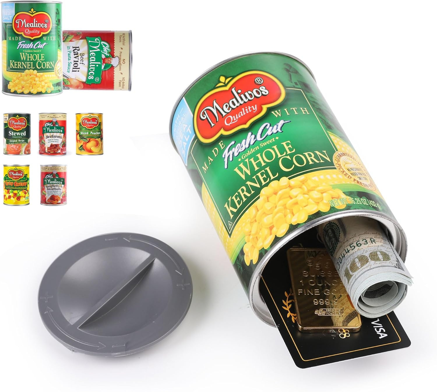 Fake Can Diversion Safe，Perfect for Hiding Storage Key,Cash,Jewelry,Card，Coins-K