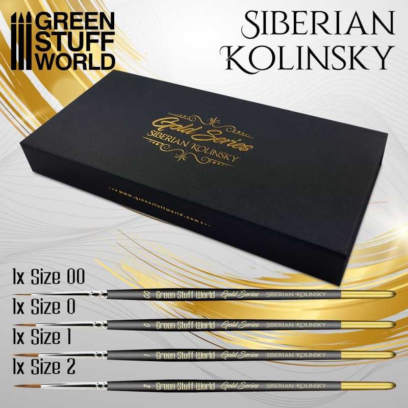 Green Stuff World for Models and Miniatures Premium Brush Set - Gold Series 1041