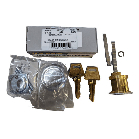 5-PACK US Lock US1565 AR1 26D 1-1/8" Brass Rim Mortise Cylinder