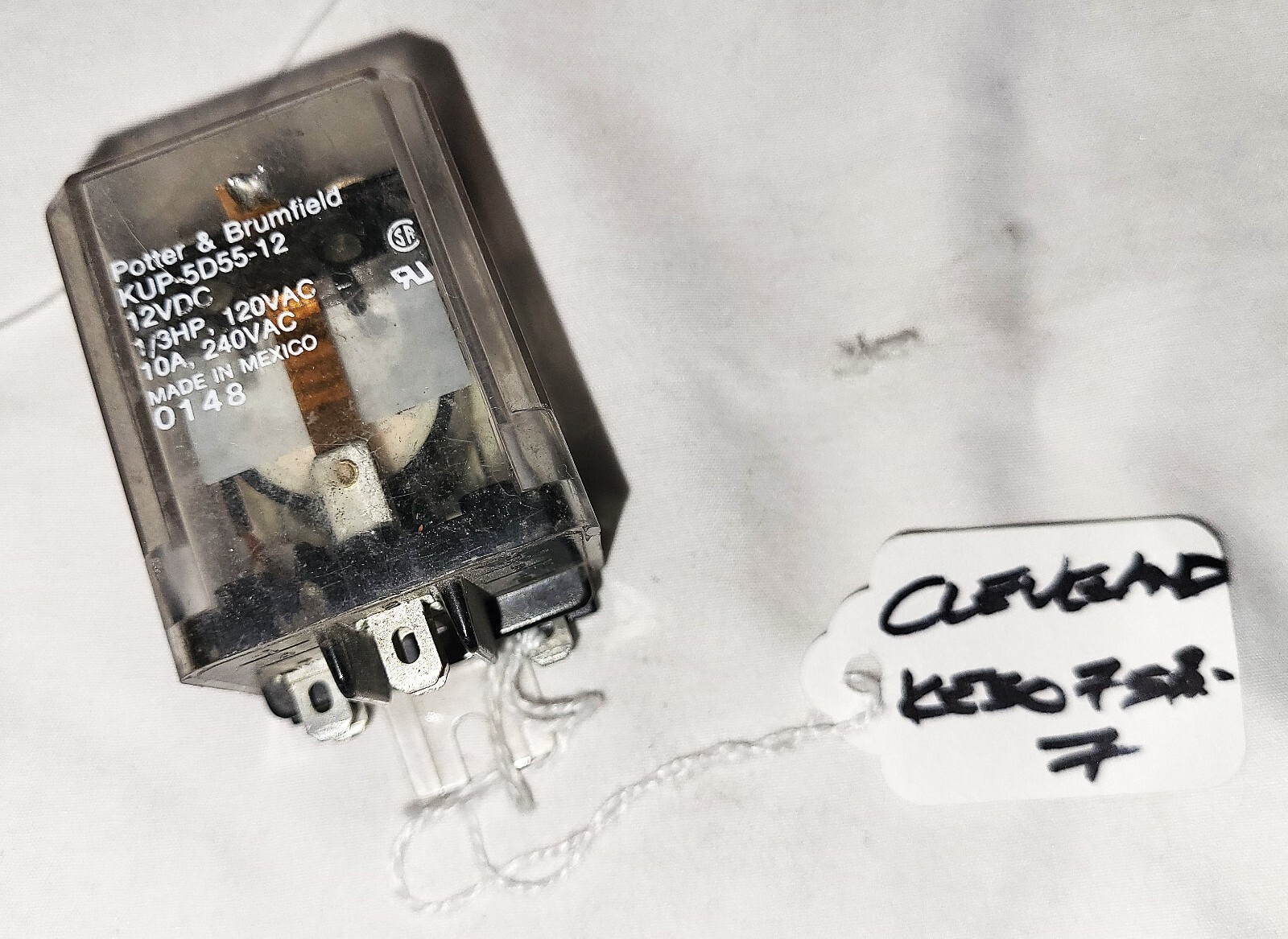 Cleveland KE50753-7 OEM Relay, SPDT, 12 VDC, 10 Amp