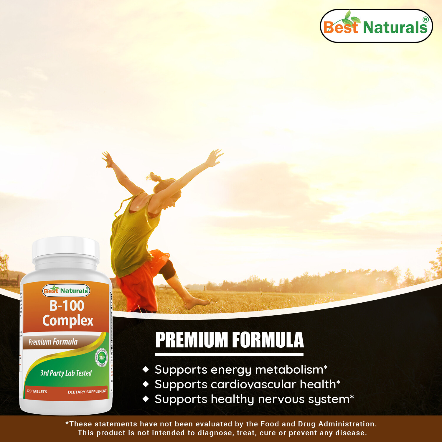 Best Naturals B-100 Complex Tablets, 120 Count