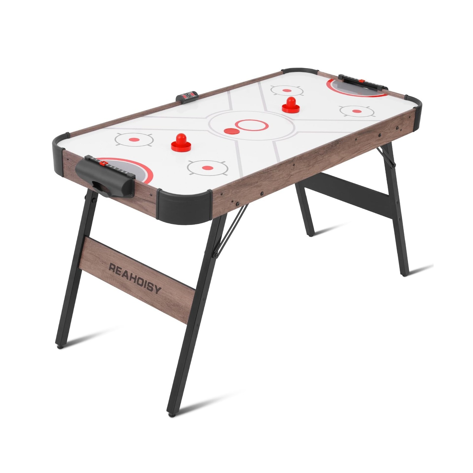 56” Foldable Air Hockey Table, Folding Indoor Hockey Game Table w/Accurate