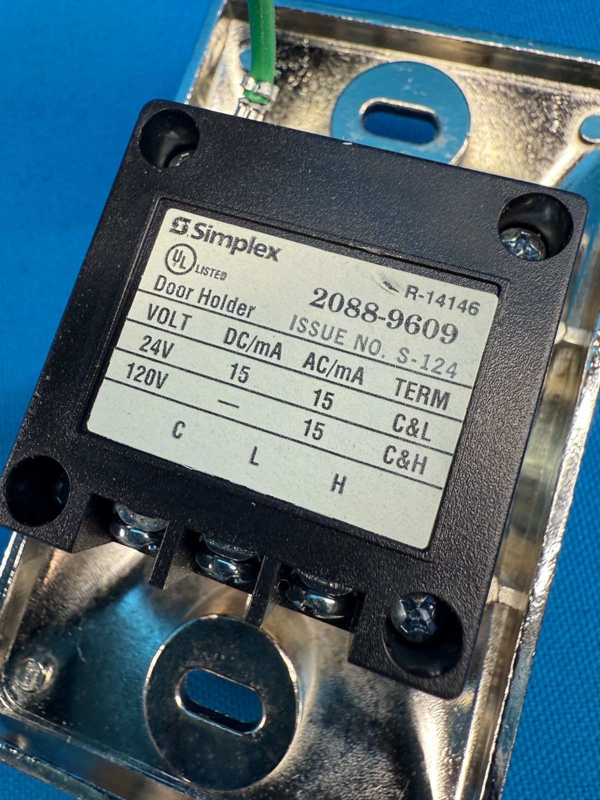 Simplex 2088-9609 Chrome 24VDC Surface Mount Door Holder 185-145