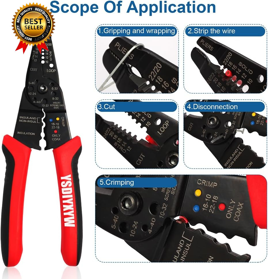 Wire Stripper, 3Rd Generation Wire Crimpingtool, 8IN Professional Wire Strippers