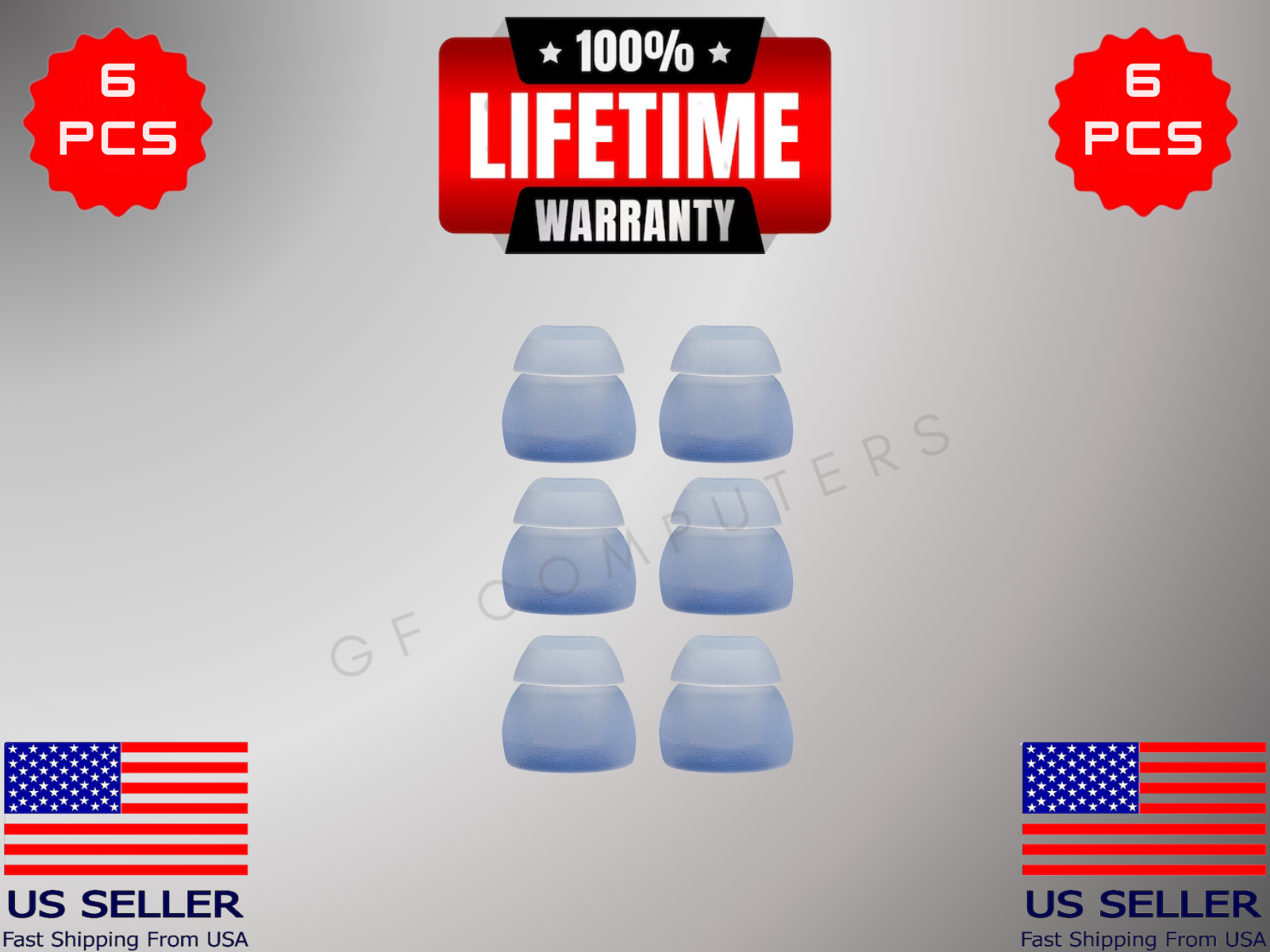 6 Silicone MED Double 2 Layer Tips Earbuds For Marshall Mode Motif True