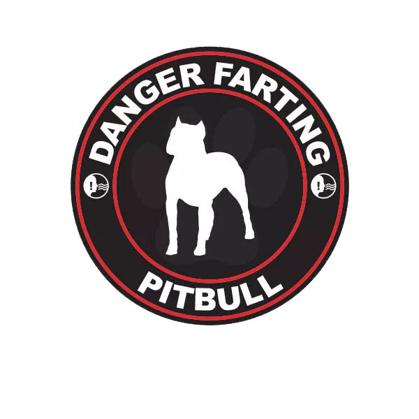Danger Farting Pitbull Sticker Decal