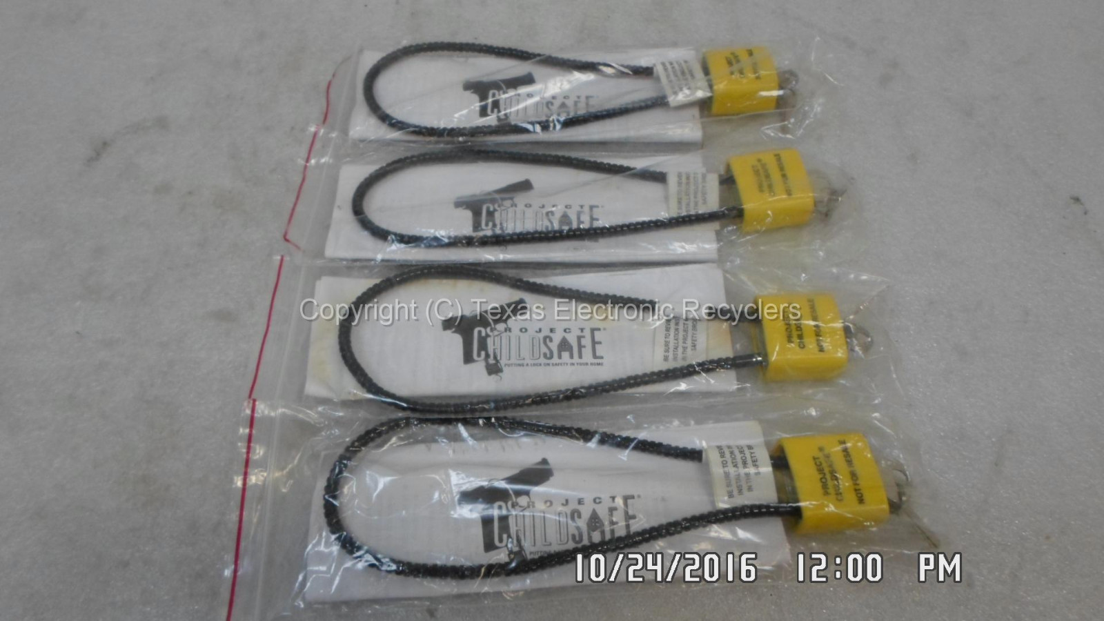 Qty 4 - Project Childsafe Cable Style Gun Lock, 2 Keys each