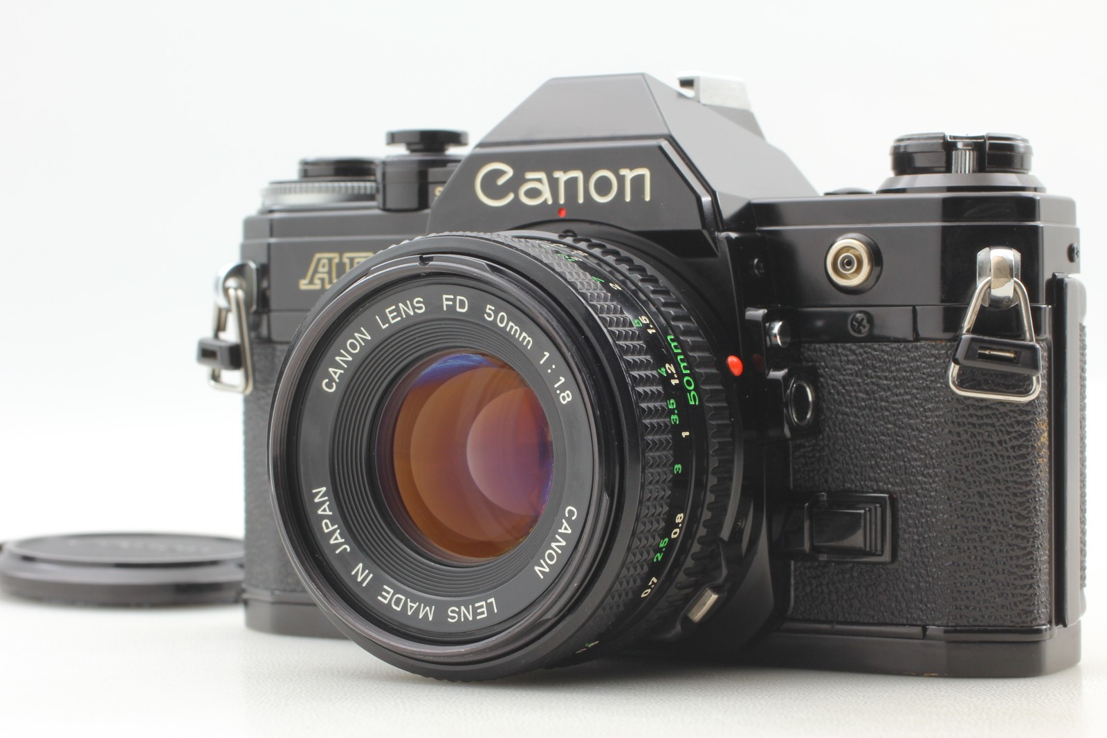 [ Exc+5 ] Canon AE-1 Black 35mm SLR Film Camera New FD 50mm F/1.8  From JAPAN