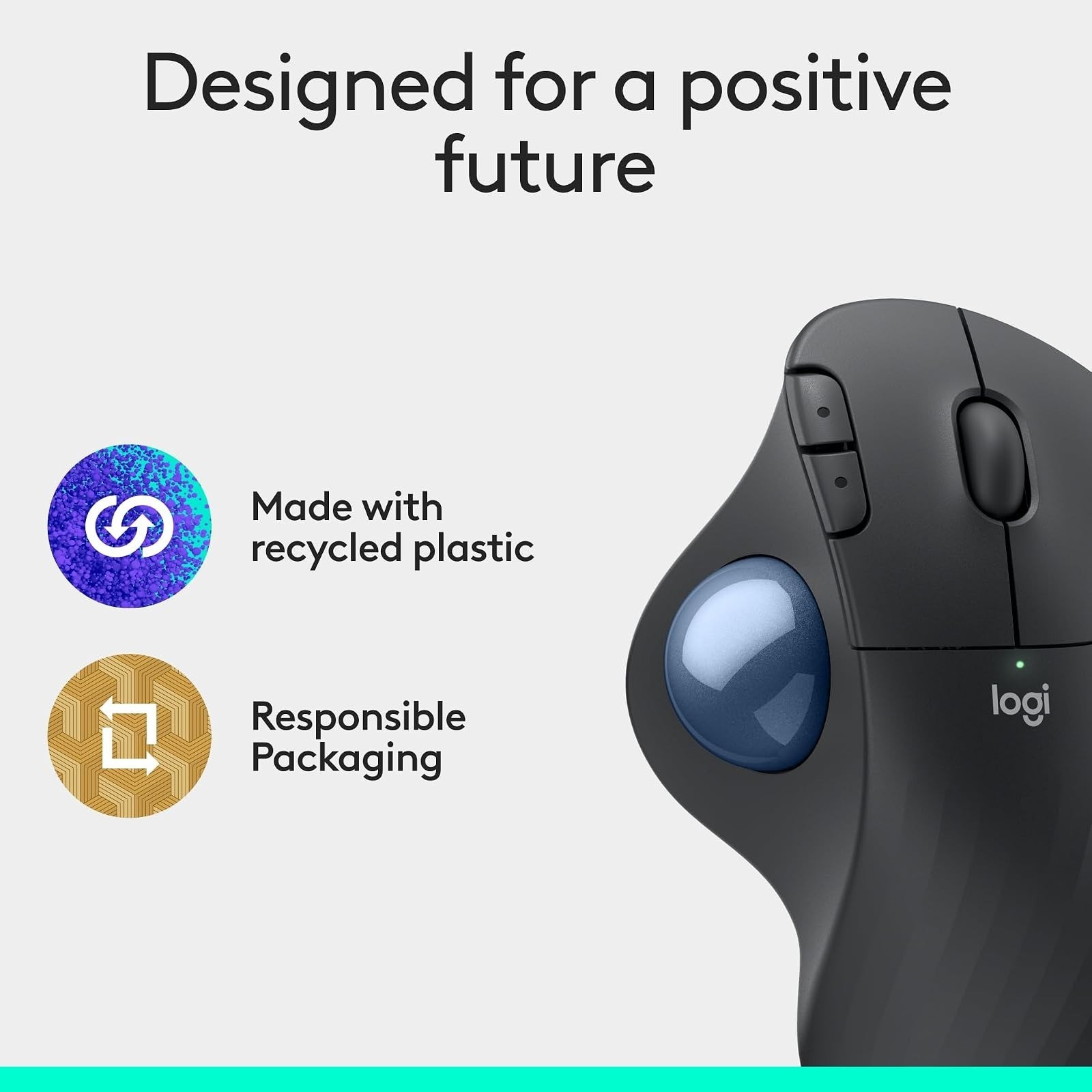 Logitech ERGO M575S Wireless Bluetooth Trackball Mouse - Graphite Blue