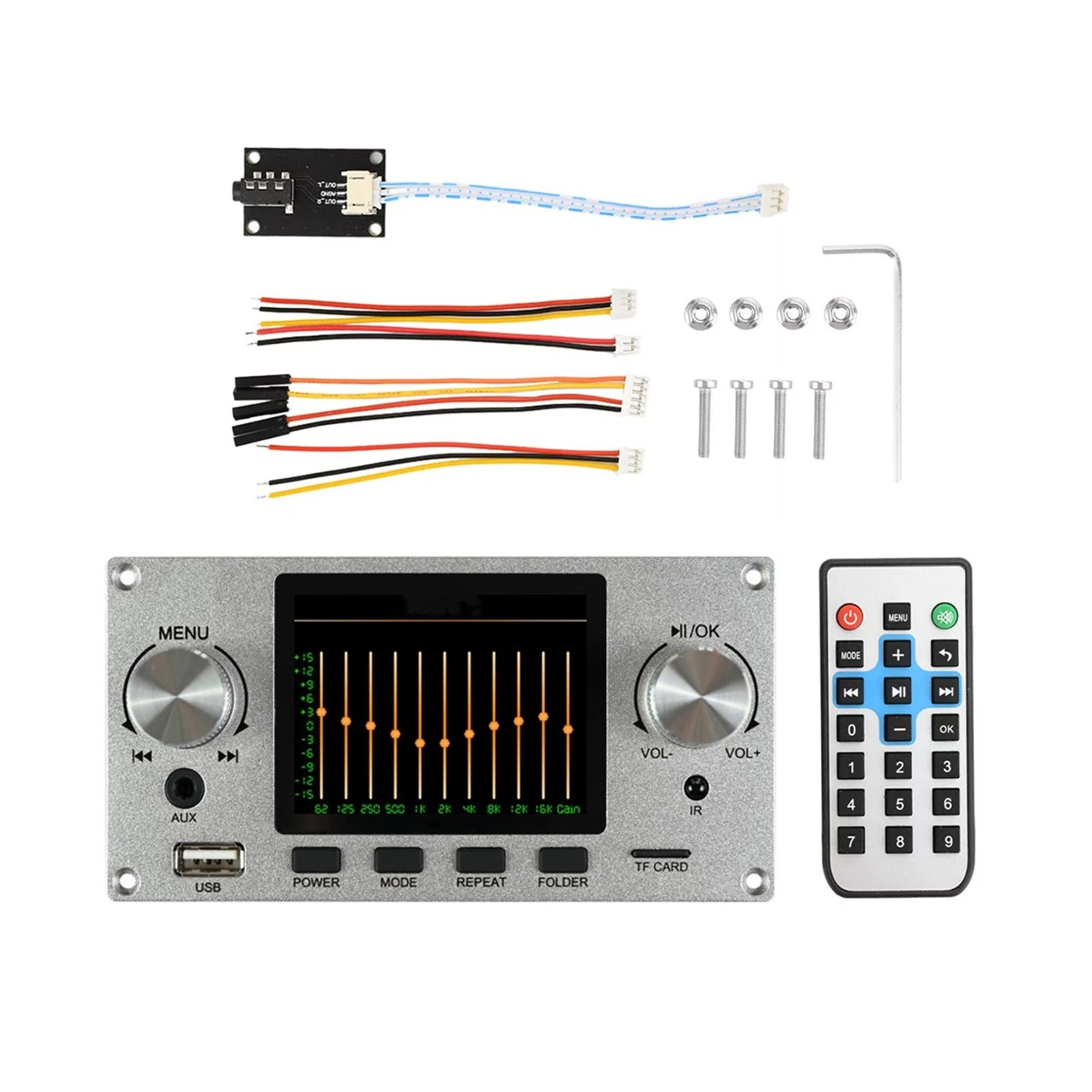 2.8" IPS Screen Decoder Board Bluetooth MP3 TF USB Aux IR Audio Module