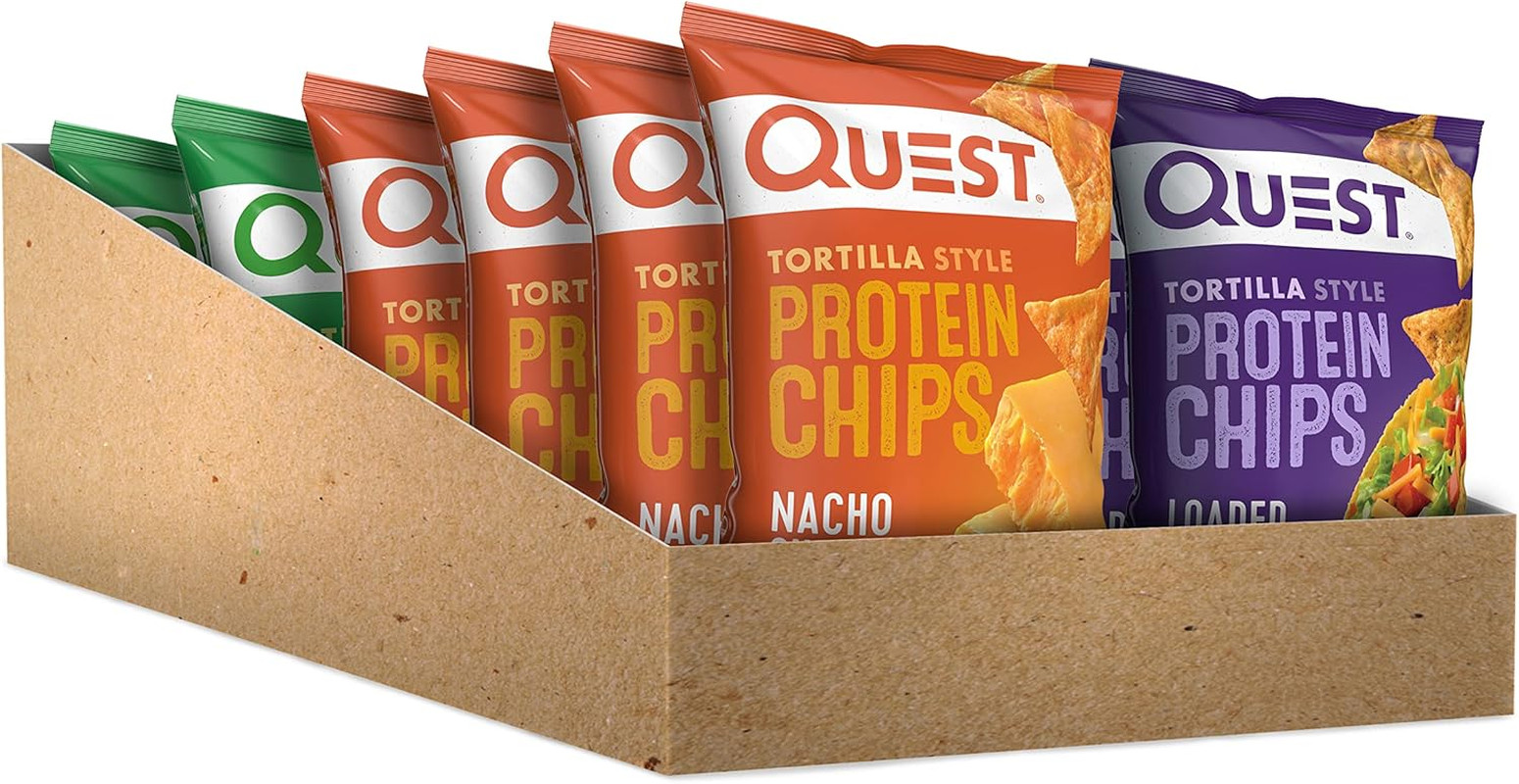 Nutrition Tortilla Style Protein Chips Variety Pack, Chili Lime, Nacho Cheese, L