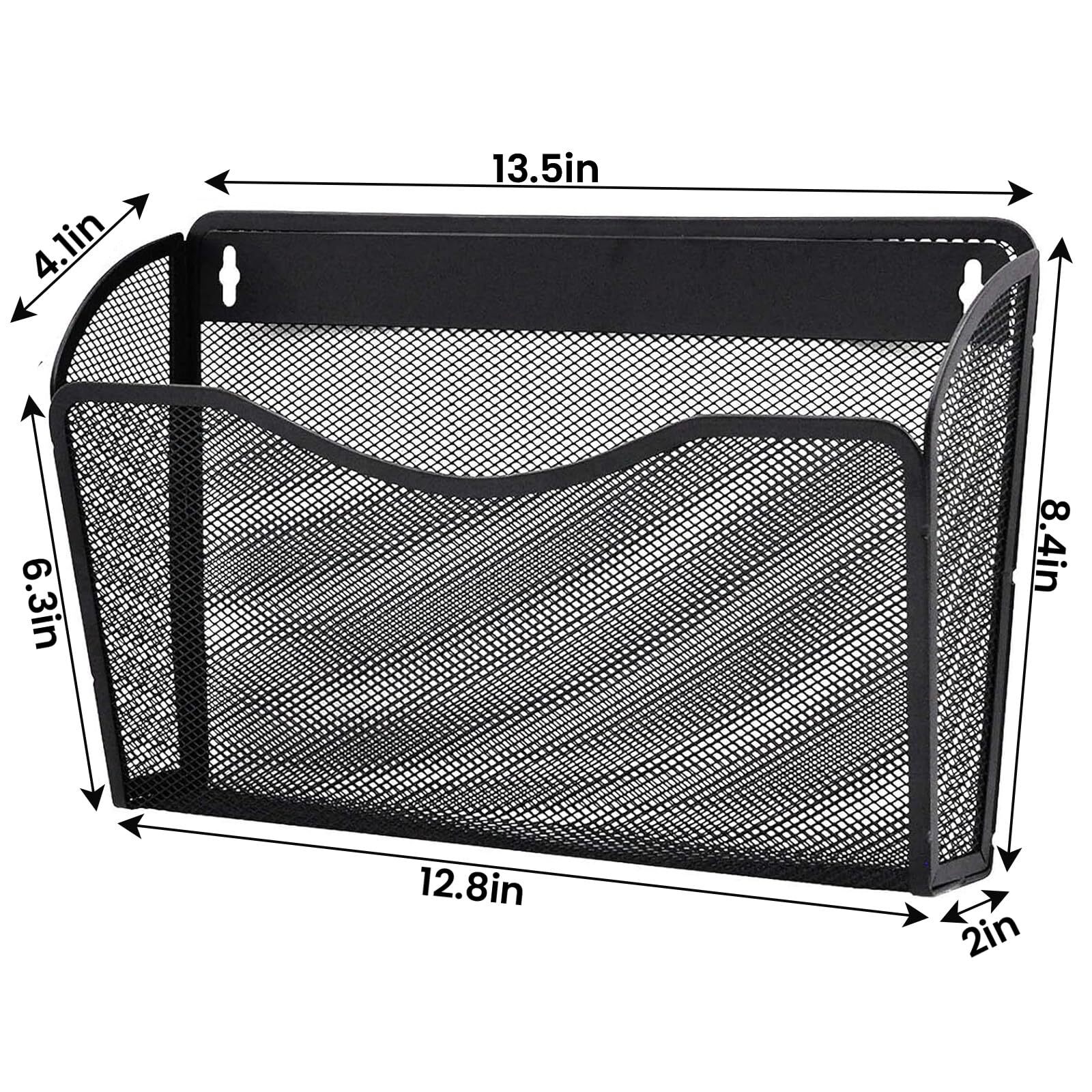 3 Pack Wall File Organizer Mesh Hanging File Storage Document Magazine Rack