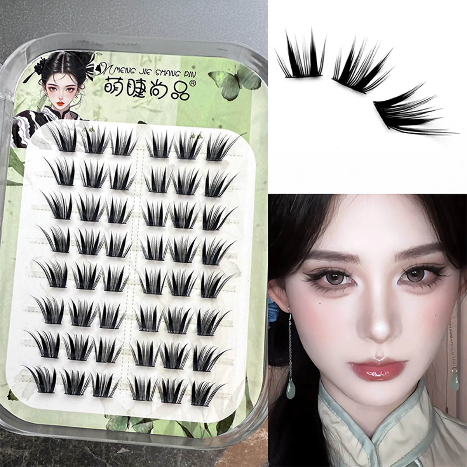 8 Rows Cosplay Individual Manga Foxes False Eyelashes Clusters Dense Natural Art
