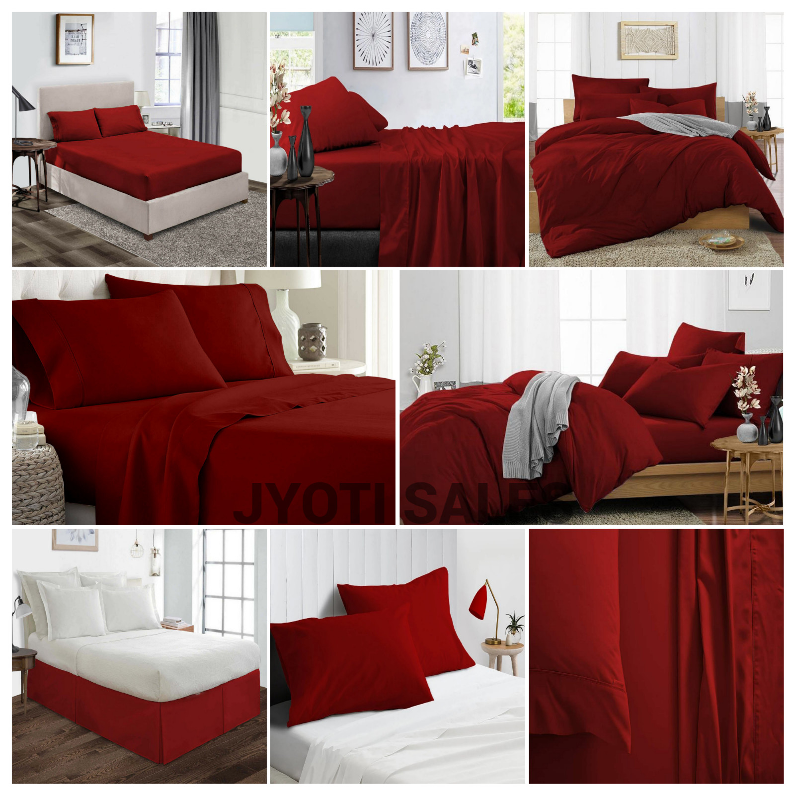 US Choice Bedding Collection 800 Thread Count Egyptian Cotton Burgundy Solid