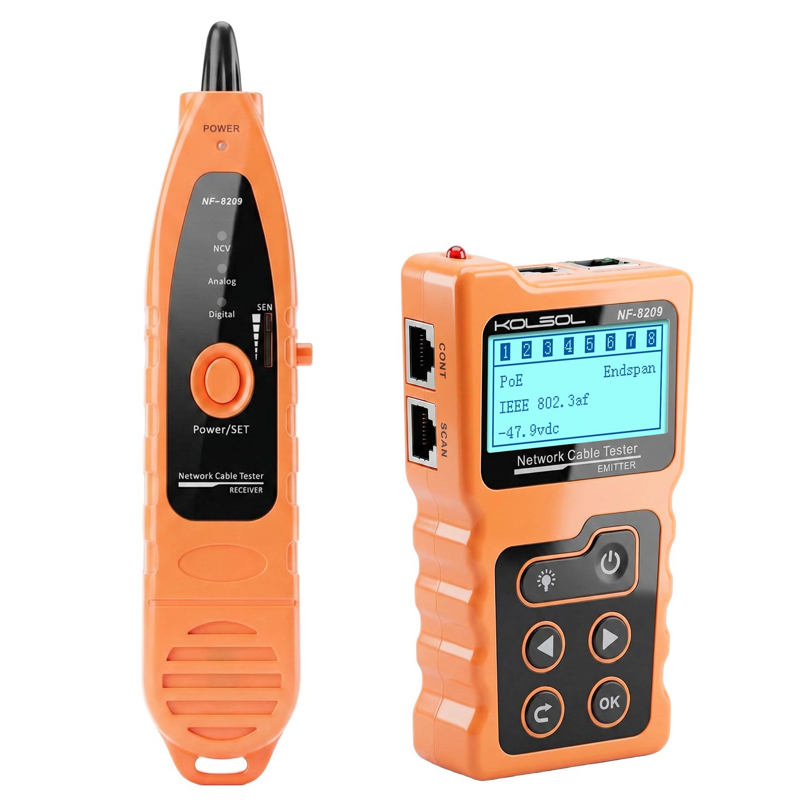 NF-8209 POE Wire Checker Cat5/6 Lan Test Network Tool Scan Cable Wiremap Tester