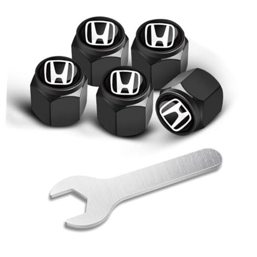Tire Valve Stem Caps Fit for Honda Civic FIT Odyssey Accord CR-V HR-V Black