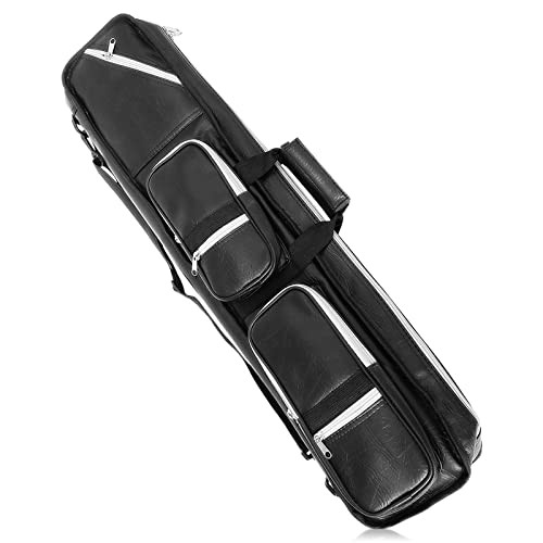 ICZW 4x8 Pool Cue Case Billiard Stick Carrying Case Leatherette Soft Cue Bag Hol