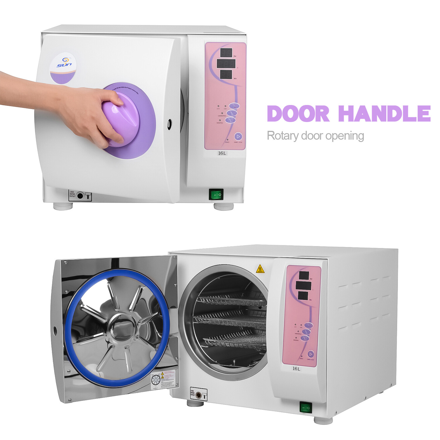 SUN 16L Dental Autoclave Sterilizer Class N Pressure Steam Sterilizer SUN16-I US