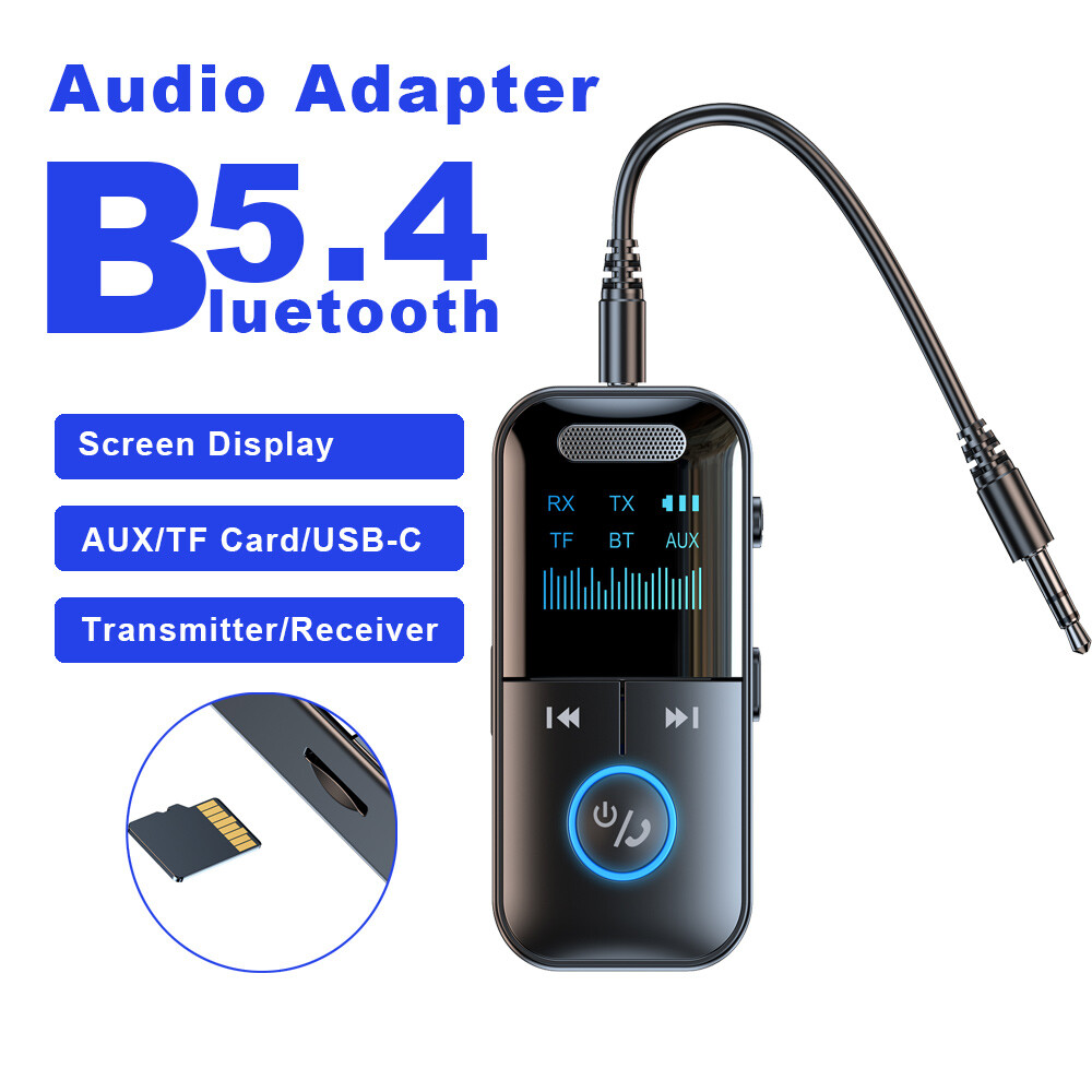 Bluetooth 5.4 Transmitter Receiver Wireless 2in1 Audio 3.5mm Jack Aux Adapter US