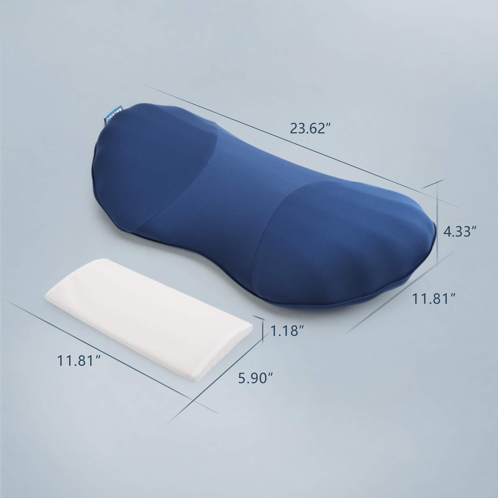 RESTCLOUD Adjustable Lumbar Support Includes a removable pad, Dark Blue