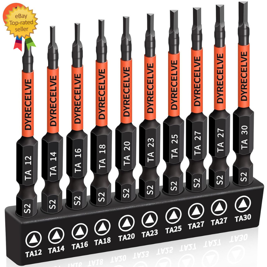10-Pack Triangle Screwdriver Set - Premium S2 Steel Triangle Bit Set (2.56" Long