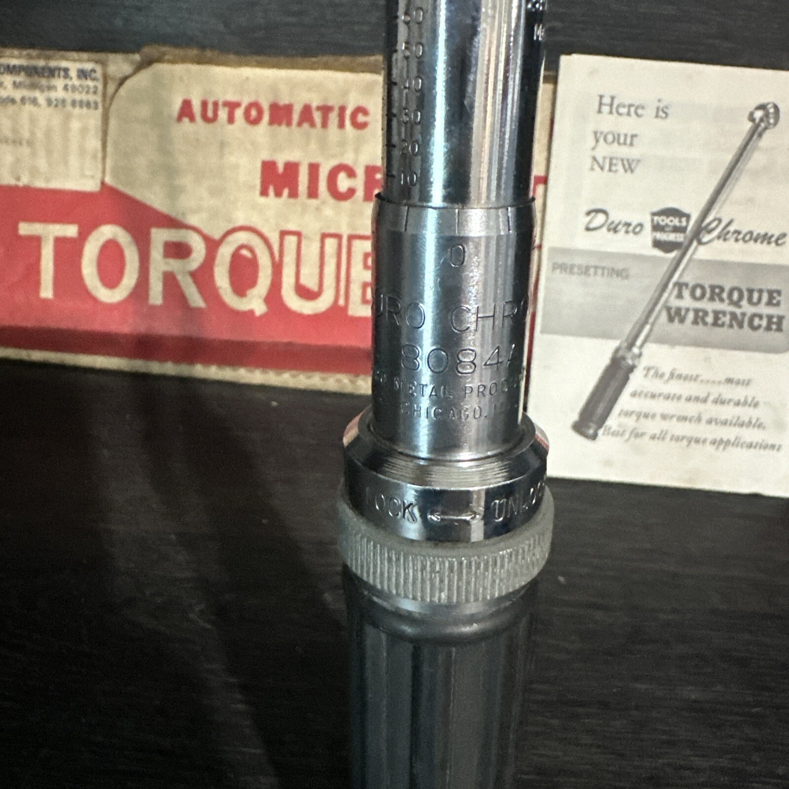 Vintage DURO CHROME 8084A Micrometer Torque Wrench