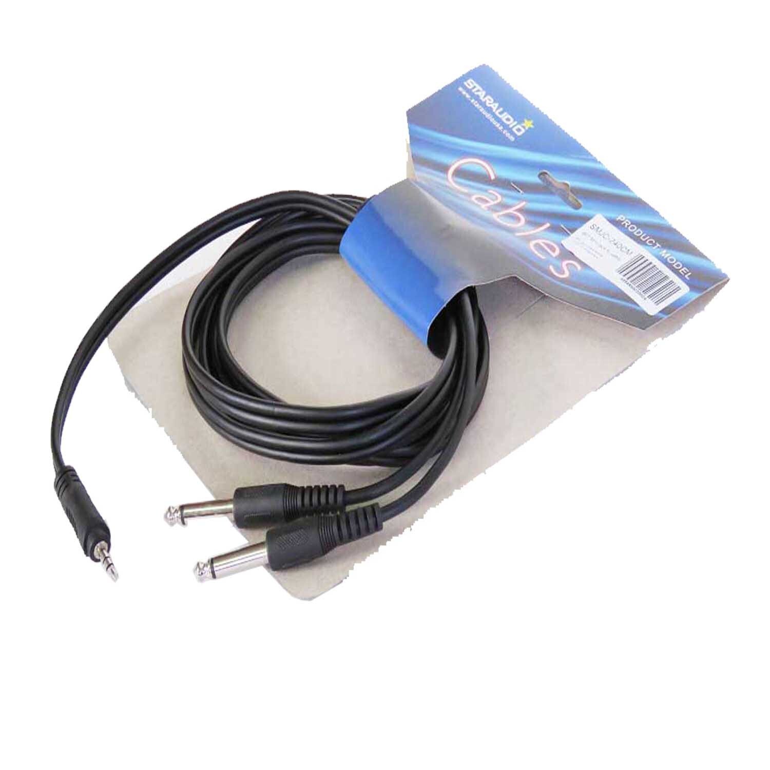 3.5mm Male Stereo Mixing Cable to Dual 1/4 Inch Male Mono Mixing Cable Cord 8ft