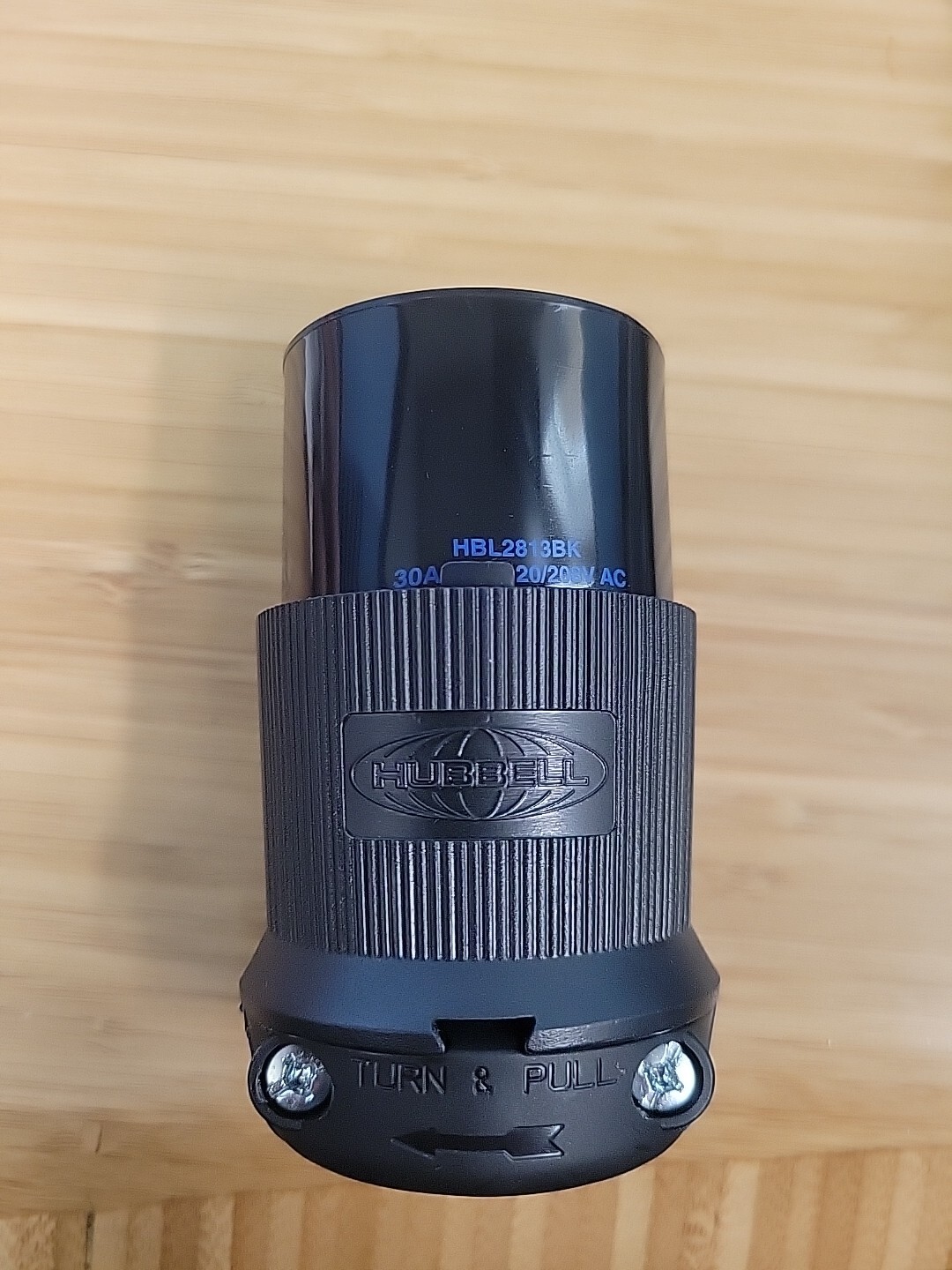 Hubbell HBL2813BK Twist Locking Connector 30A 120/208V 4P 5W L21-30R