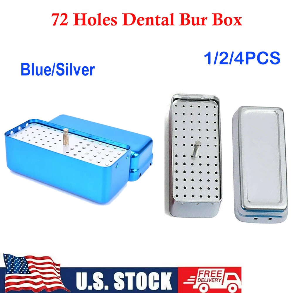 1~4PCS 72 Holes Dental FG Bur Endo File Holder Stand Autoclave Disinfection Case