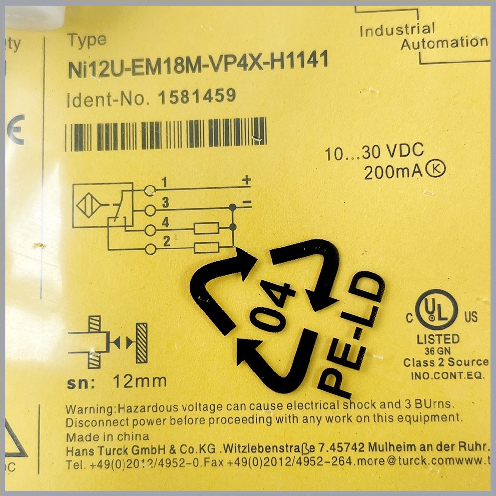 TURCK NI12U-EM18M-VN4X-H1141 NI12U-EM18M-VP4X-H1141 NI12U-EM18M-AD4X RD4X sensor