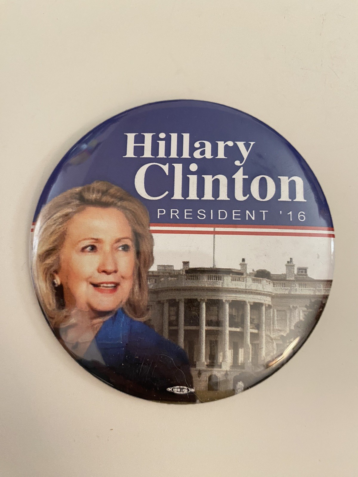 Hillary Clinton President ‘16 Photo White House Pin Back Button P63