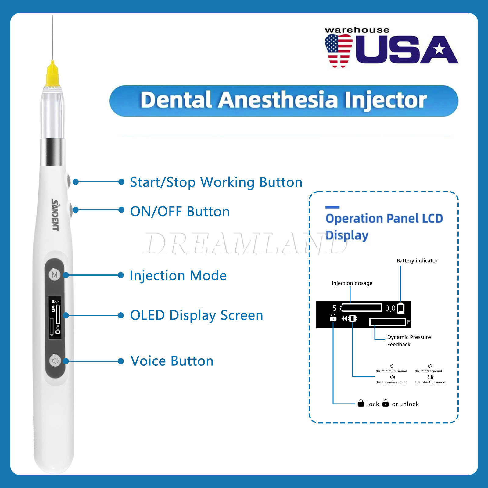 Dental Painless Oral Local Anesthesia Delivery Device Star Pen USA STOCK