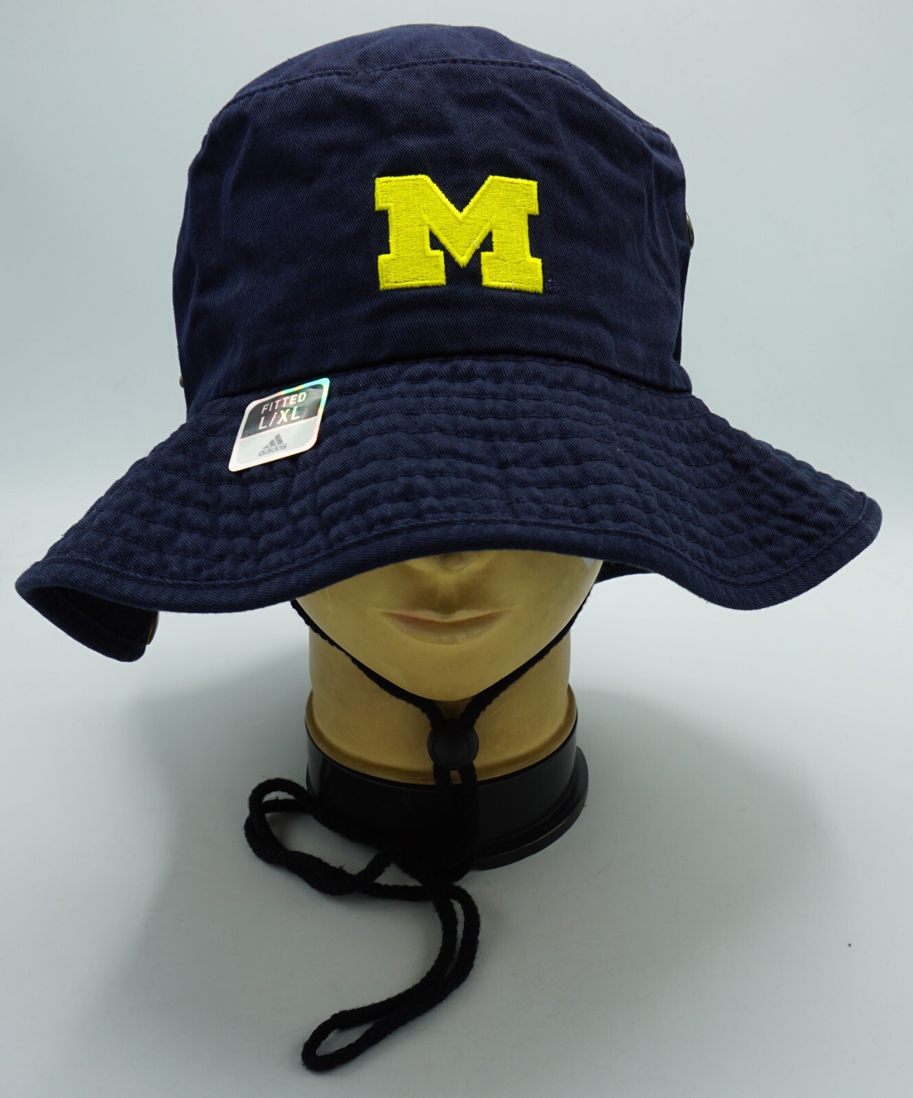 NCAA Michigan Wolverines Adidas Mens Cotton Safari Bucket Fishing Chinstrap Hat