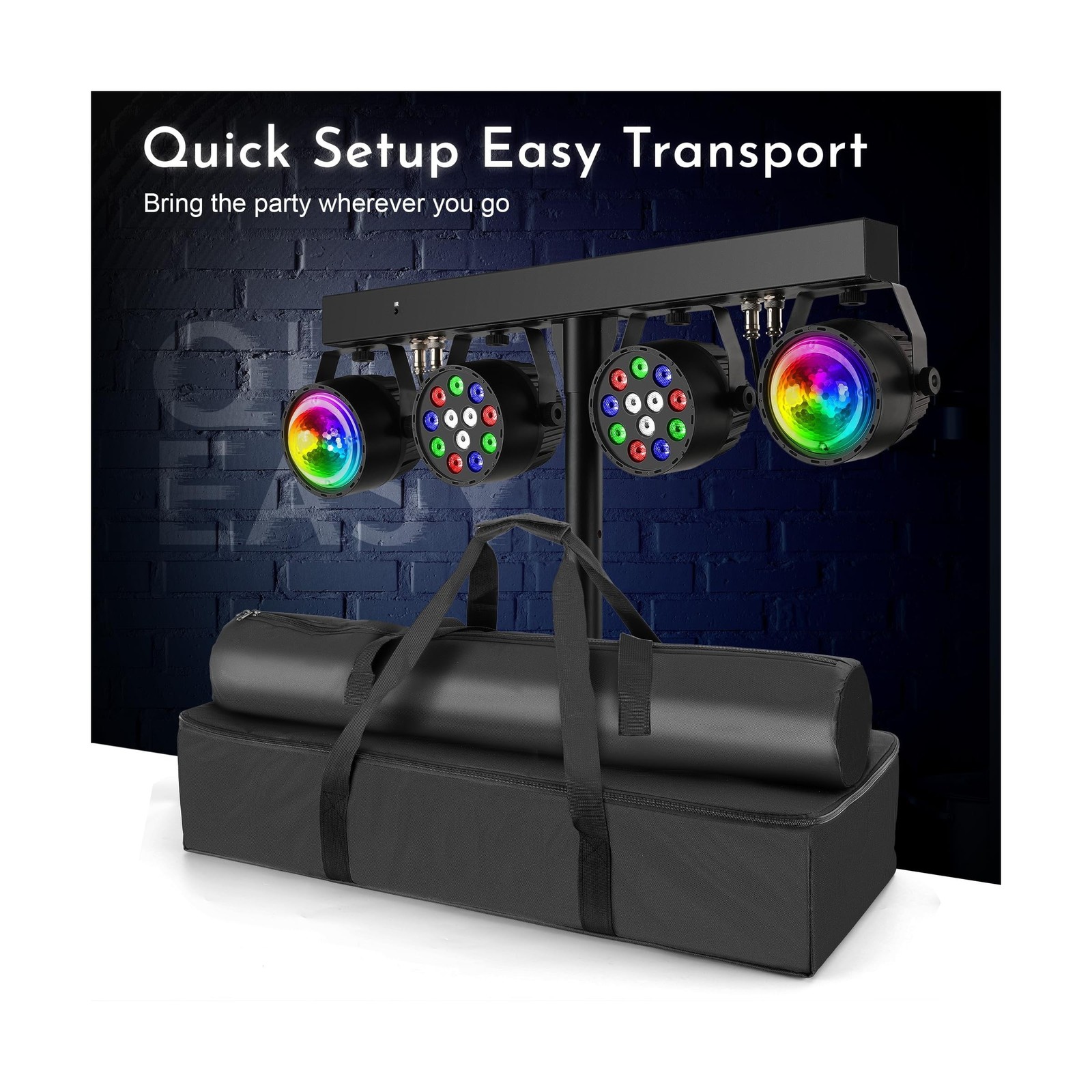 DJ Disco Lights with Stand, Professional LED Party Light Set, DJ Lighting Sys...
