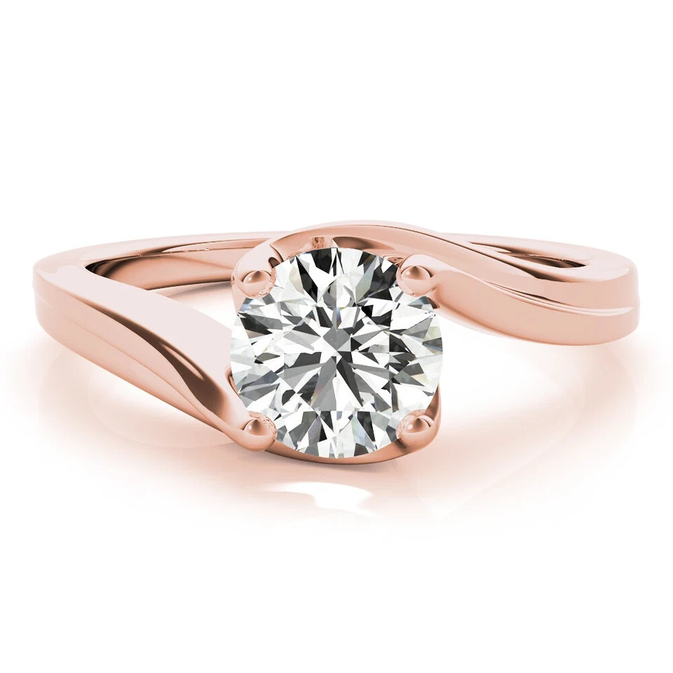 Round Cut Lab-Created 1.75 Ct VVS1 Diamond Engagement Ring 14K Rose Gold Finish