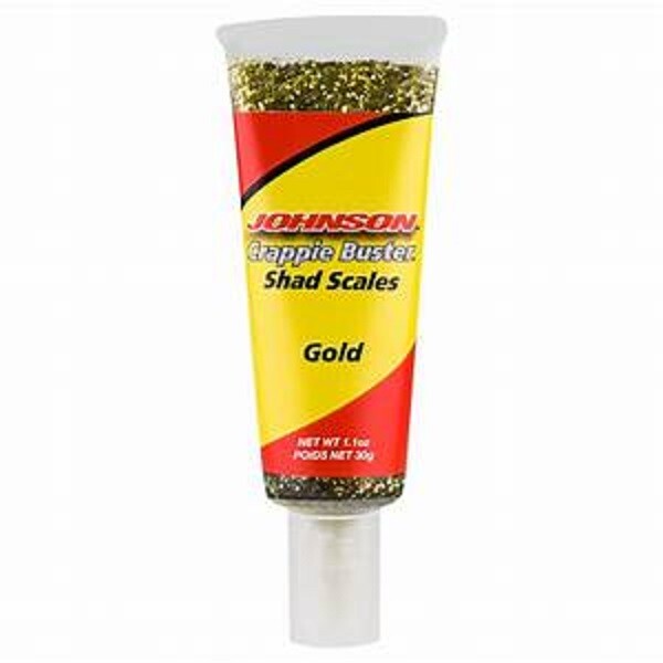 1.1 Oz Tube Crappie Buster Shad Scales Fishing Lure Gel Fish Attractant / Gold