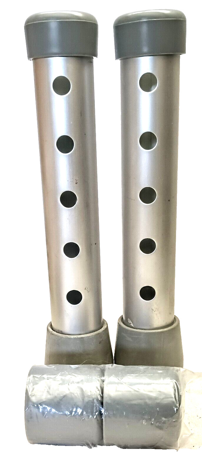 2 WALKER LEGS 7 1/2" - LIGHTLY USED - RUBBER TIPS & GLIDER TIPS