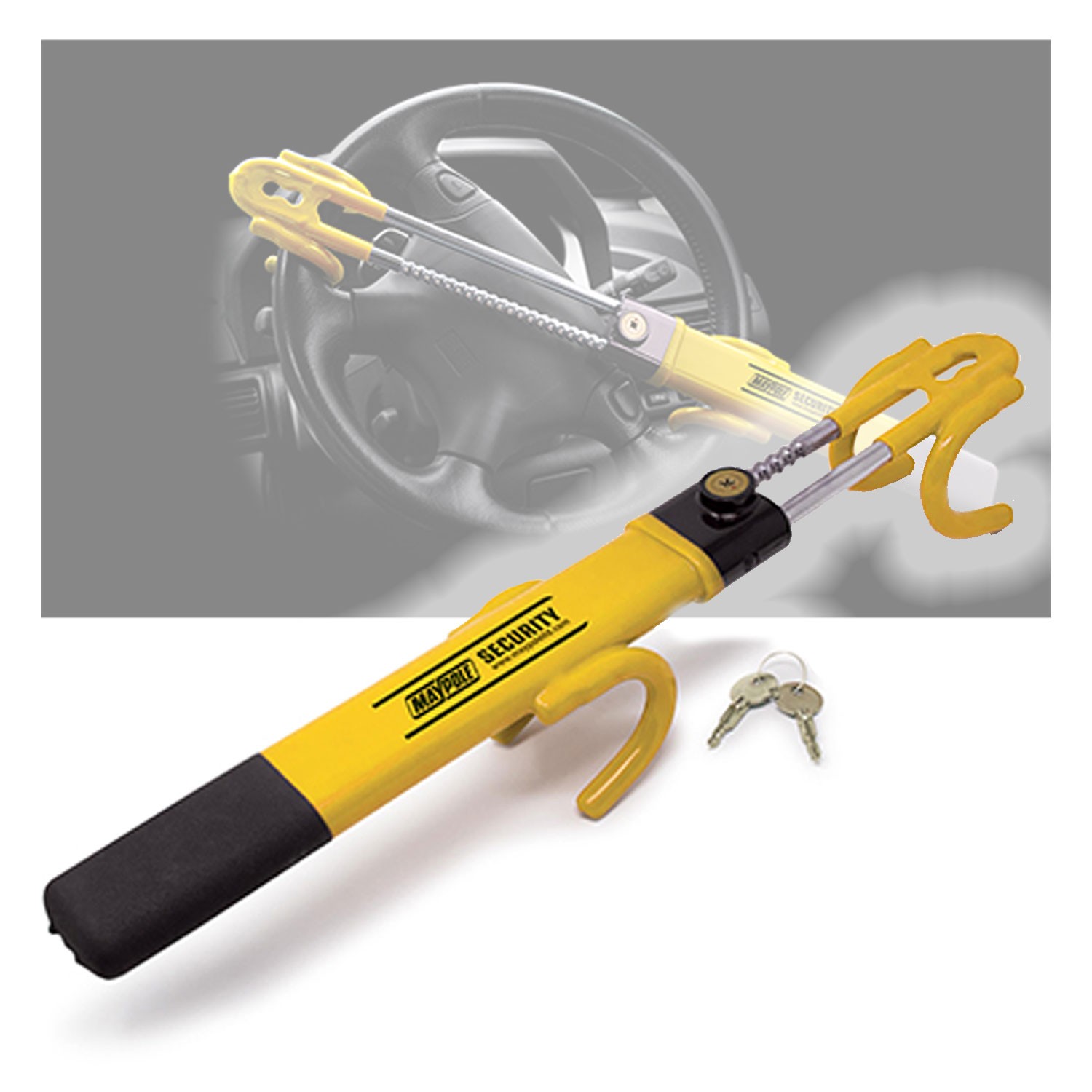 Premium Twin Hook Steering Wheel Lock For Jaguar Security Anti Theft