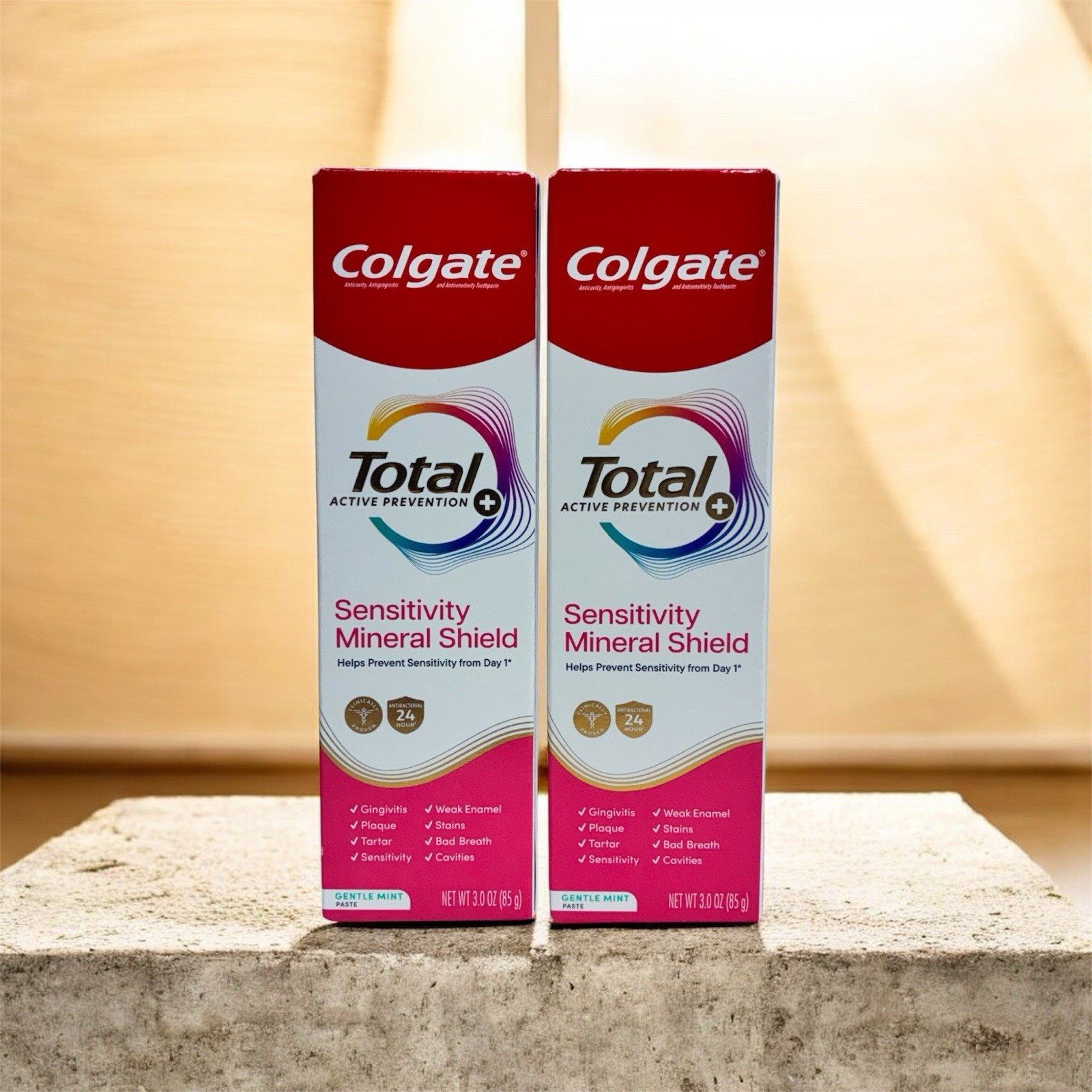 2X Colgate Total Active Prevention + SENSITIVITY MINERAL SHIELD Toothpaste, 3oz