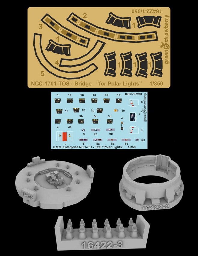 1/350 USS Enterprise/Constitution TOS Star Ship Detail set for Polar Lights kit