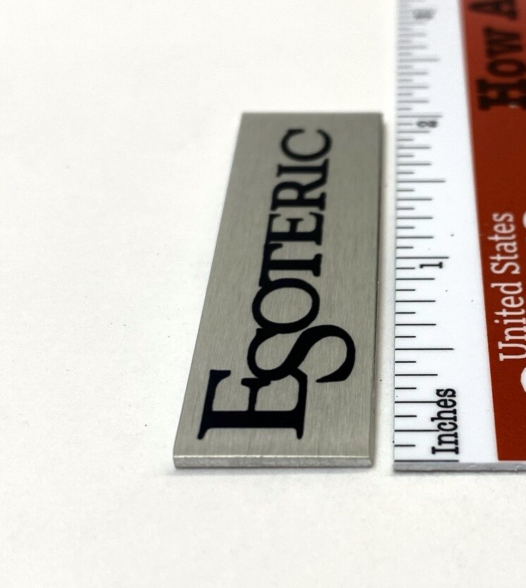 Esoteric Badge Logo Custom Made Aluminum Self Stick