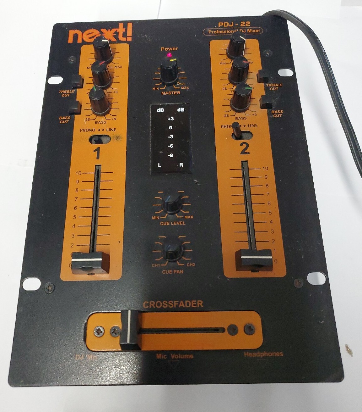 NEXT Crossfader PDJ-22 Professional DJ Mixer Black Orange w/ Power Cord NEXT!
