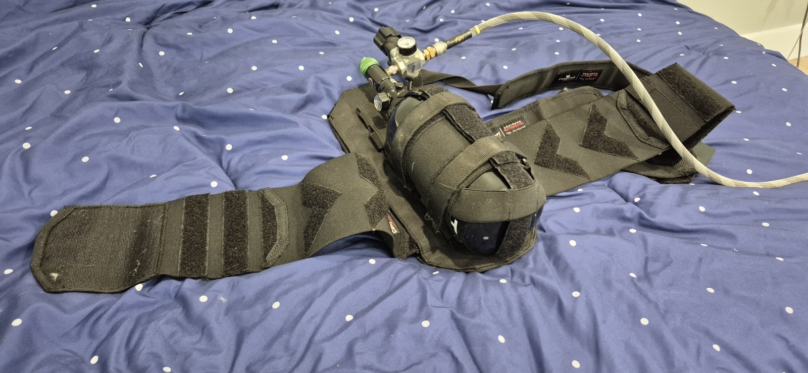 CubySoft Paintball Gear Harness w/H&K  Air Tank, Hpa Hose, and Amped Airsoft Reg