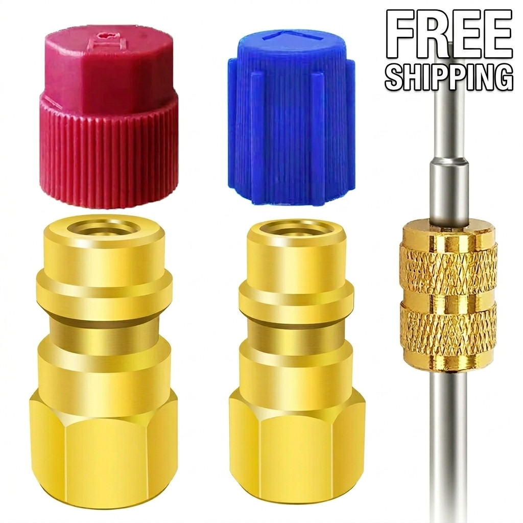 R12 to R134A AC Retrofit Conversion Kit Quick Coupler Adapter Valve for Car A/C