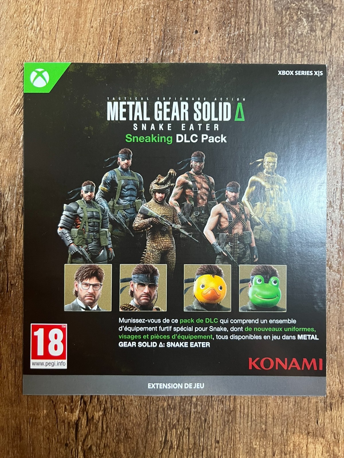 Metal Gear Solid: Snake Eater Limited Edition "Sneaking" DLC Skins Pack *NEW*